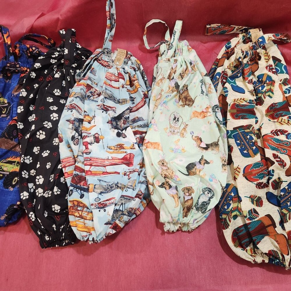 Handmade plastic bag holders: Truck, paw prints,  air plans, dogs & Western